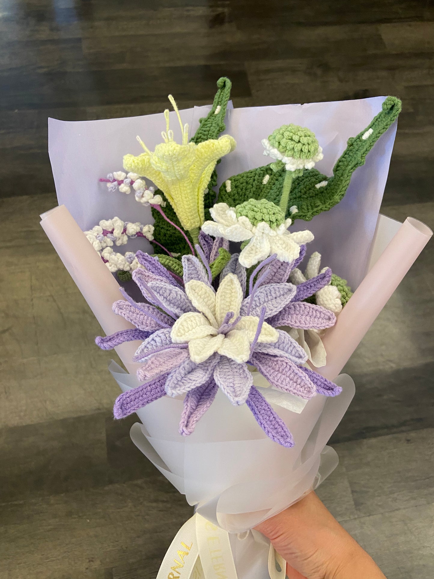 Premade Crochet Bouquet - Night Lily