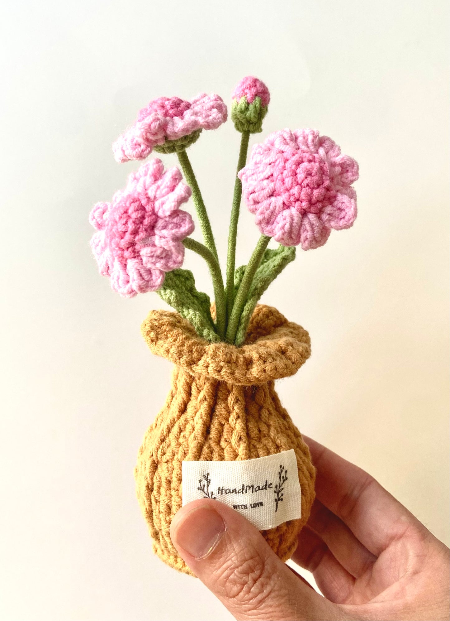 Handmade Crochet Plants in Vase – Mini Sunflowers, Daisy