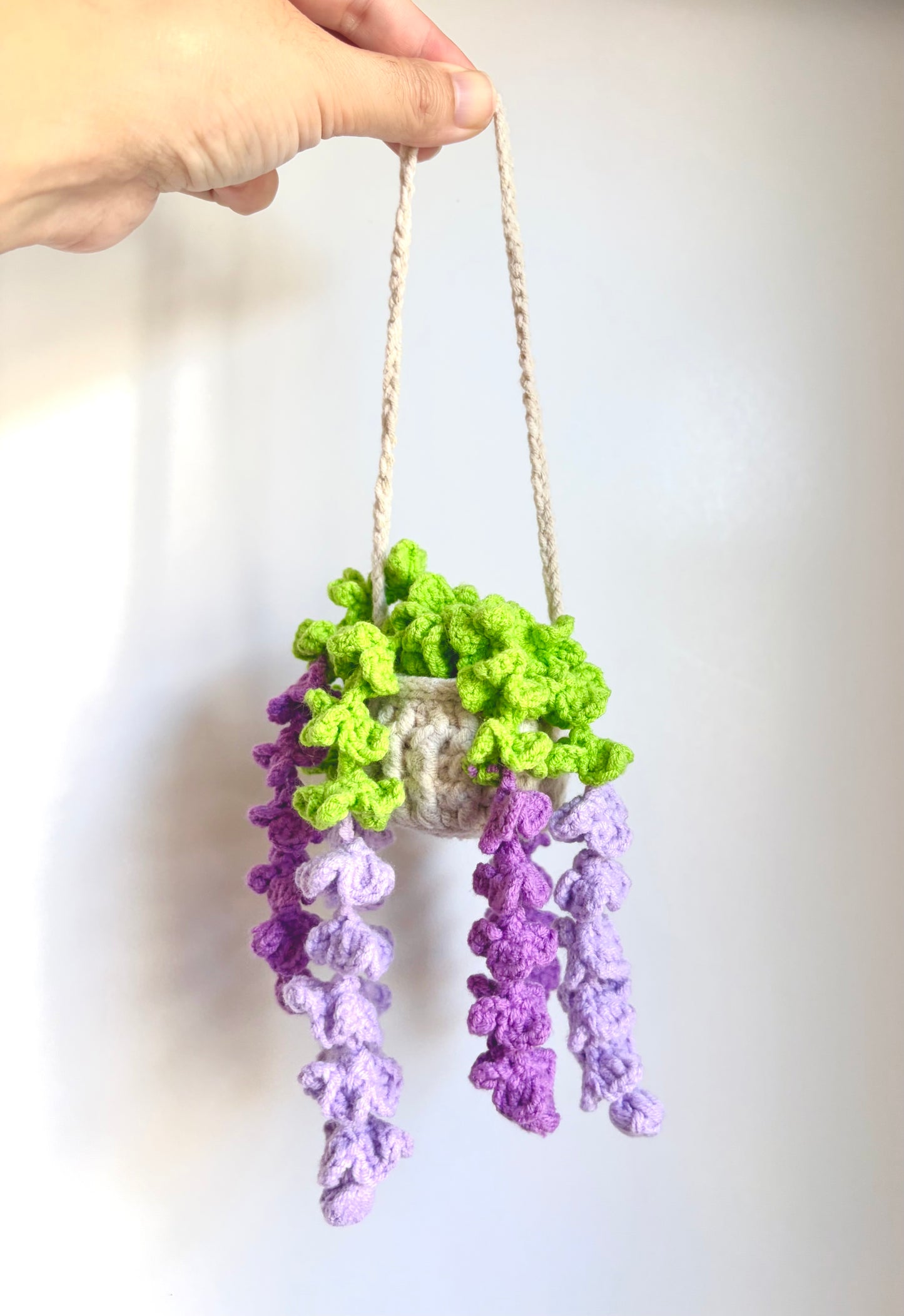Handmade crochet hanging plants