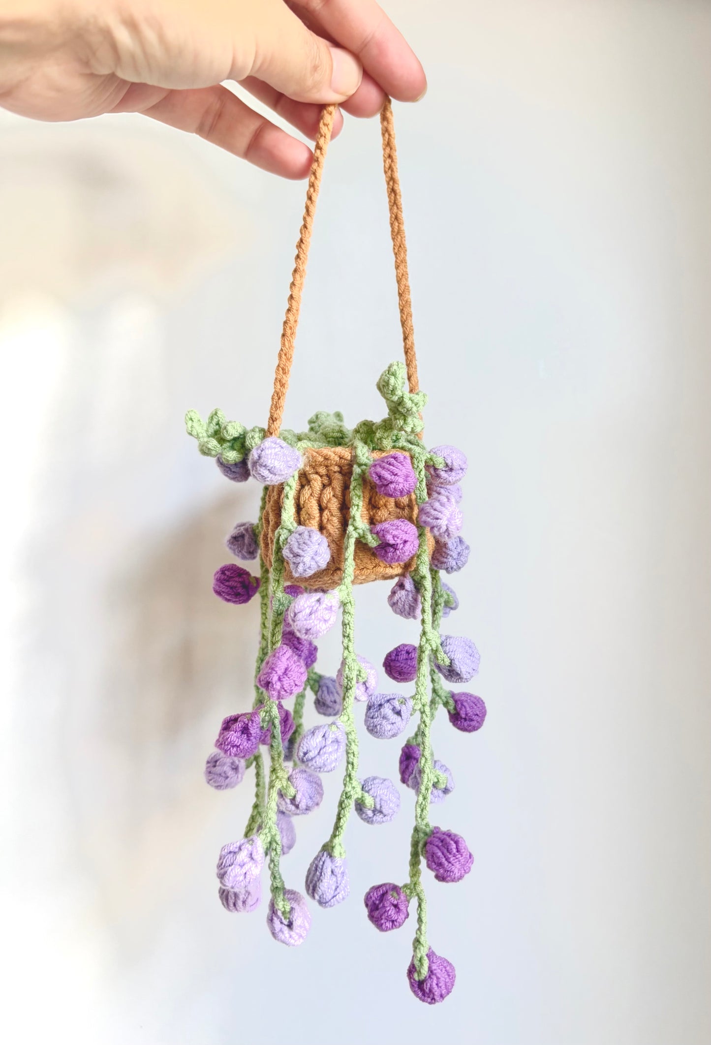 Handmade crochet hanging plants