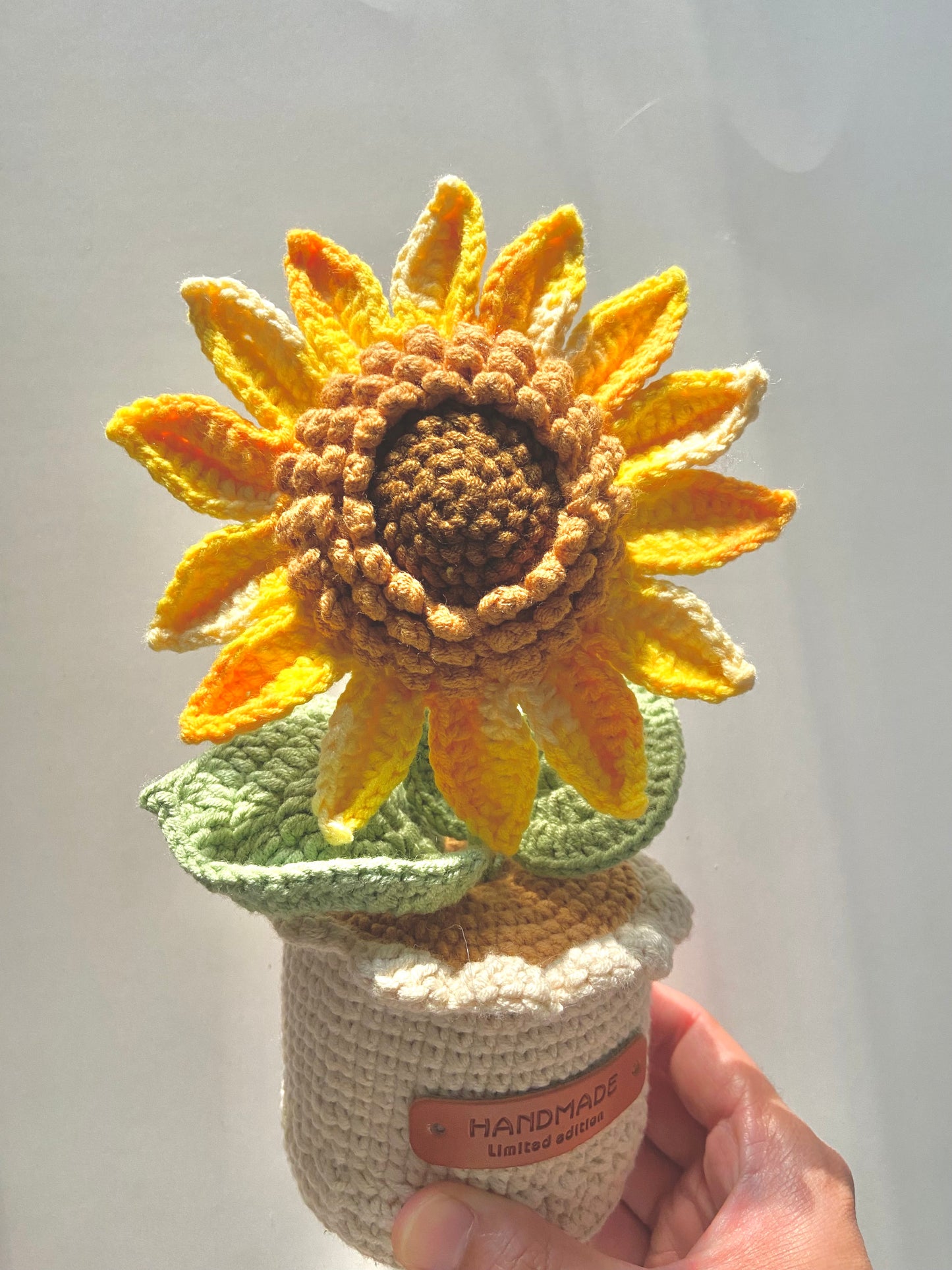 Handmade Crochet Sunflower Potted Plants