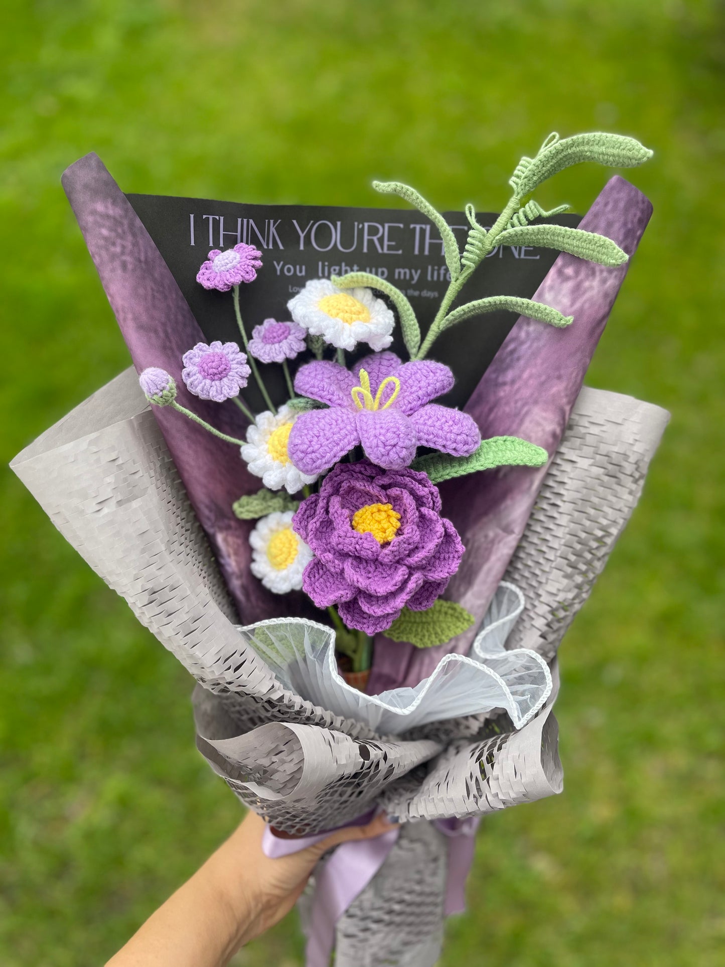 Premade Crochet Purple Bouquet Collection