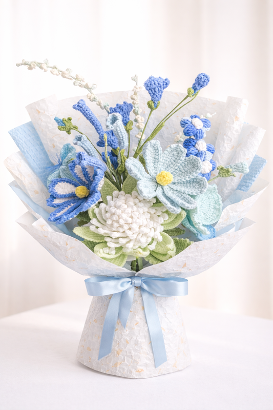 Premade Big Crochet Bouquet - King Protea