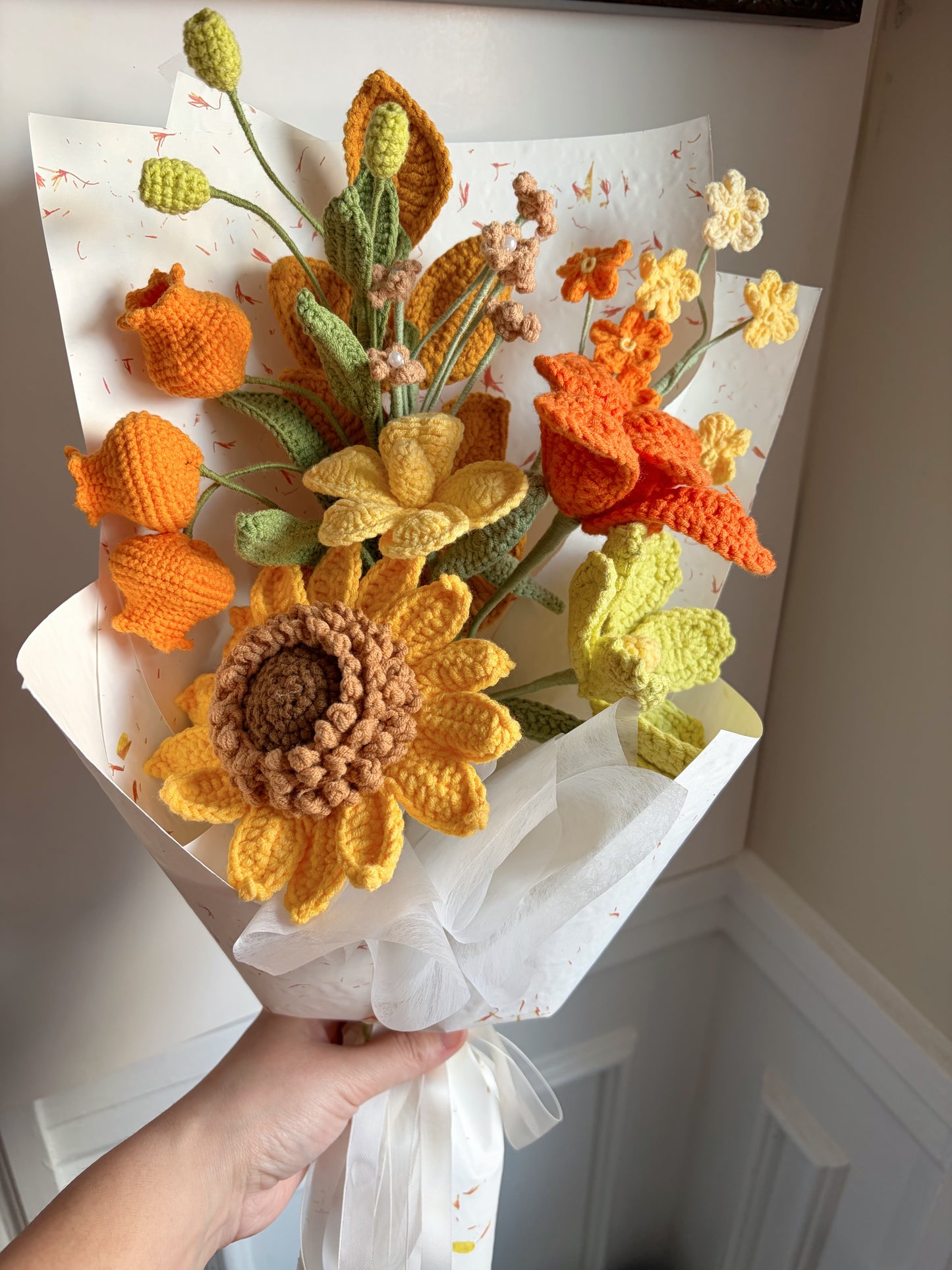 Premade Crochet Bouquet - Sunflower