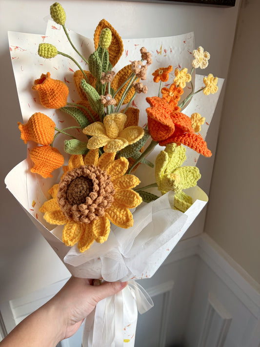Premade Crochet Bouquet - Sunflower