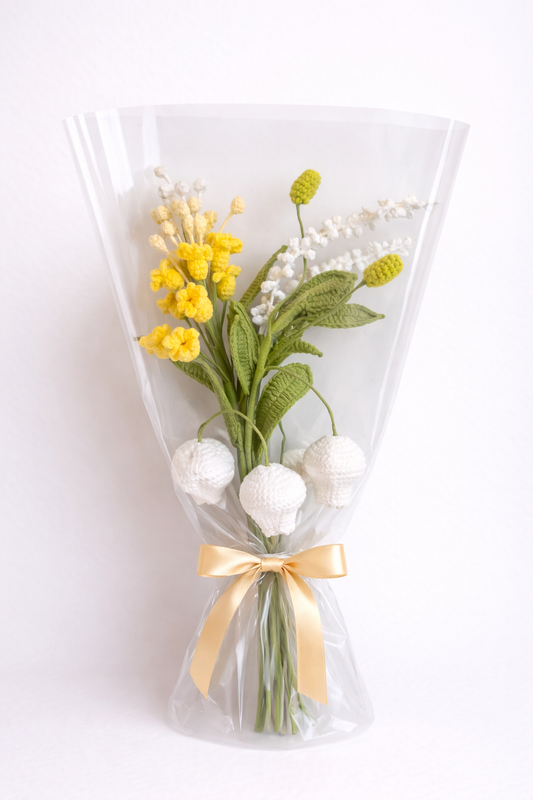 Artist Designed Crochet Bouquet – Value Edition | Unique Colorways, Minimal Wrap, 2 Styles