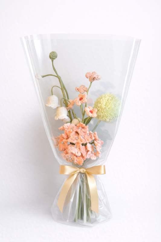 Artist Designed Crochet Bouquet – Value Edition | Unique Colorways, Minimal Wrap, 2 Styles