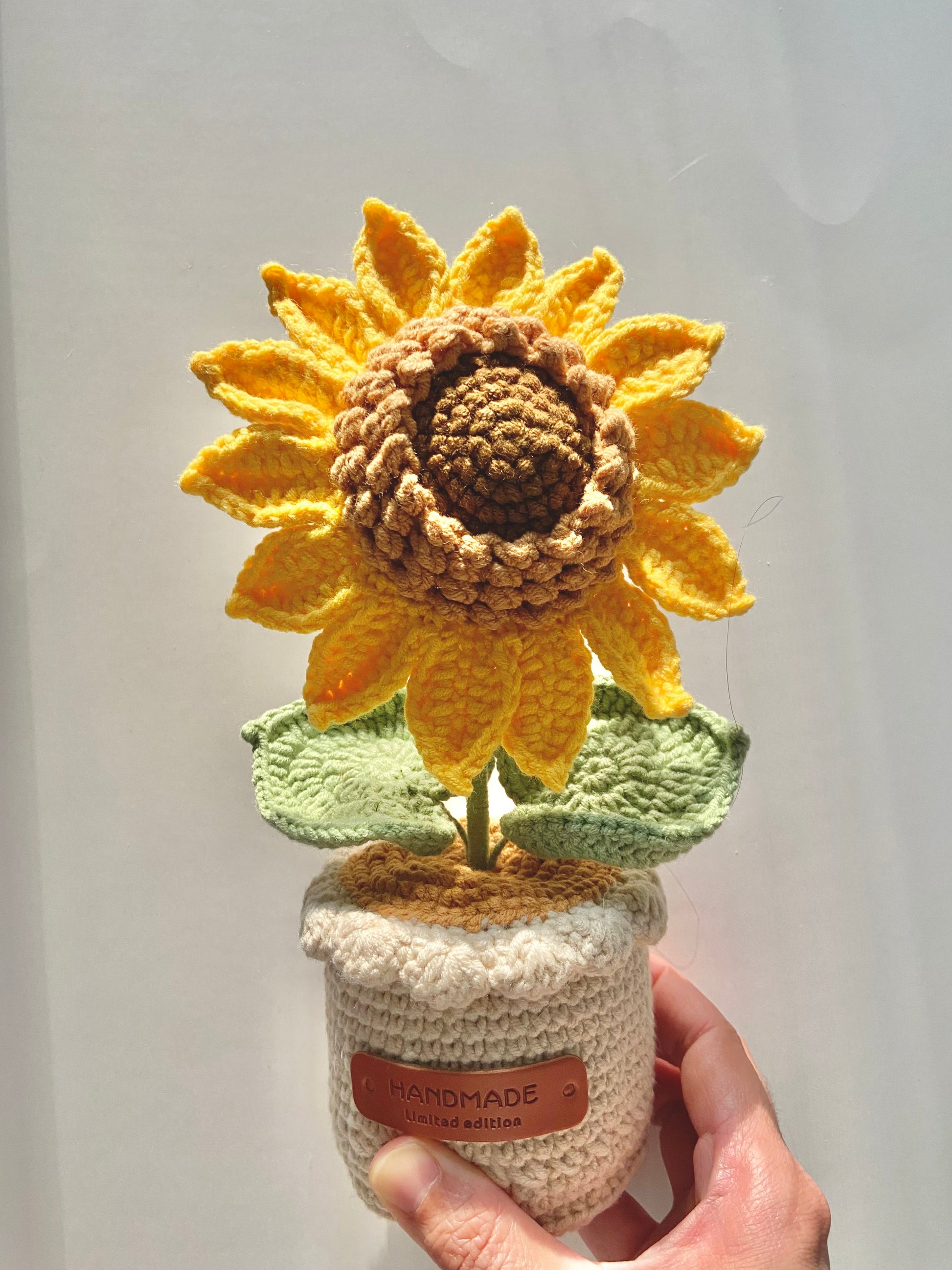 crochet potted plants Handmade Crochet Sunflower Potted Plants – BlissYarnGarden